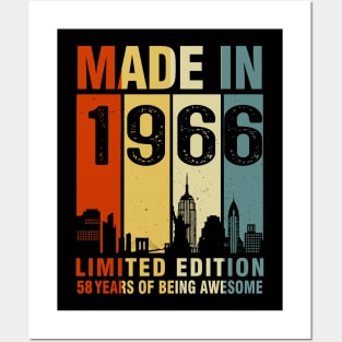 Made In 1966 58th Birthday 58 Years Old Posters and Art